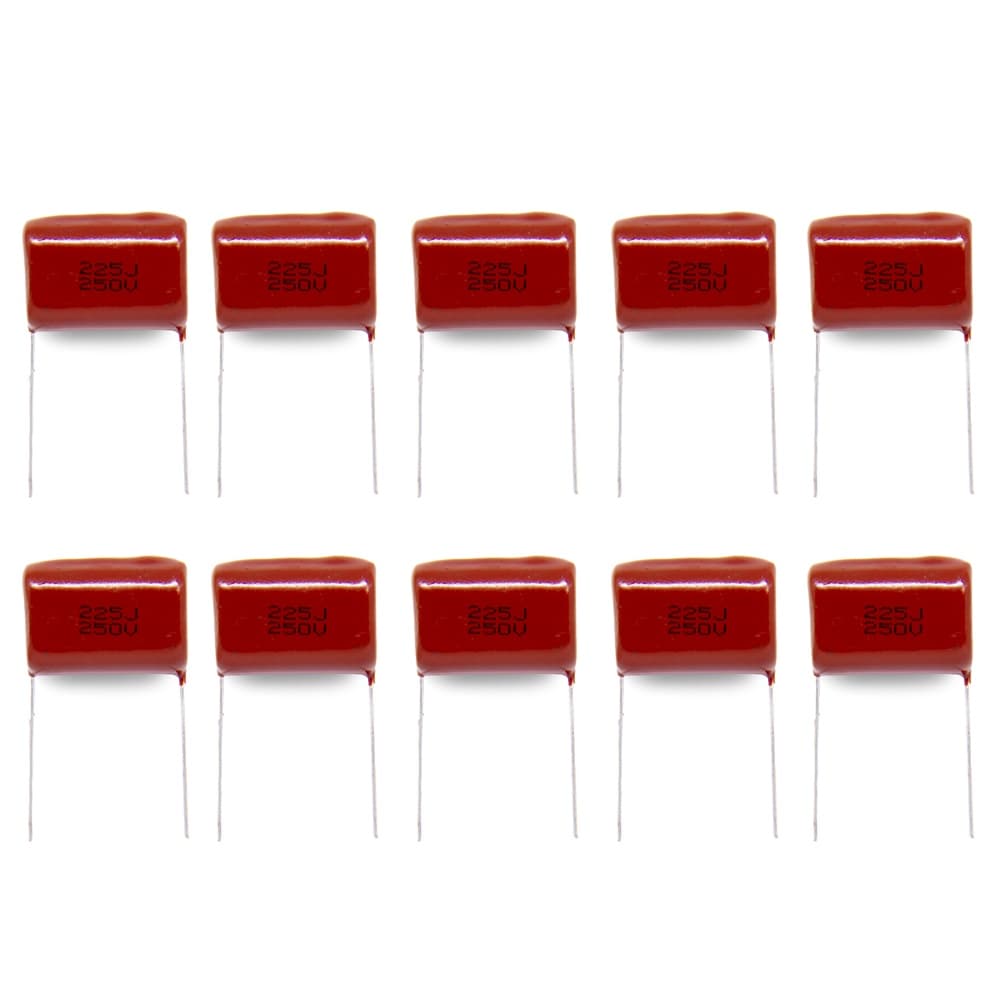 Capacitor 2M2x250v 2,2uf x 250v Para Tweeter Pct 10 Unidades