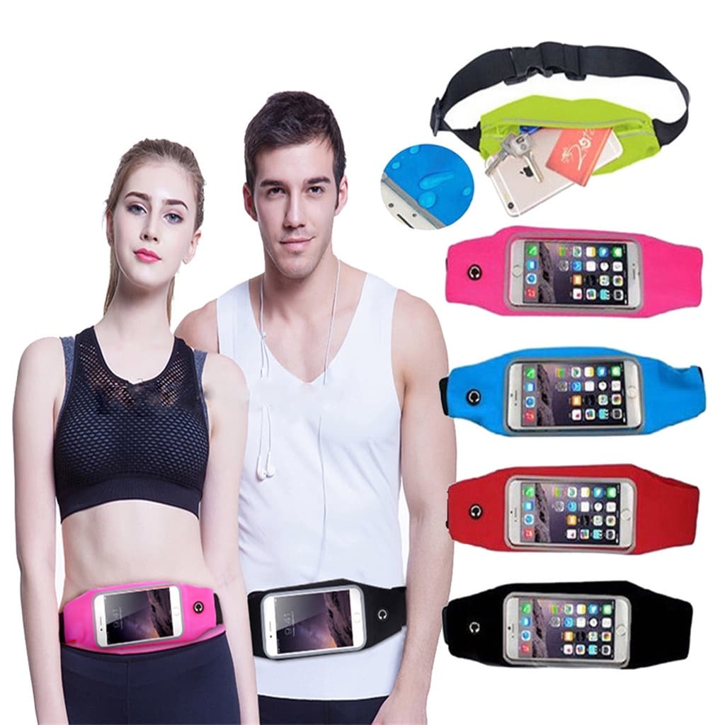 Pochete Cinto Impermeável Unissex Corrida Praia Fitness Academia Bike Porta Celular Dinheiro Objetos