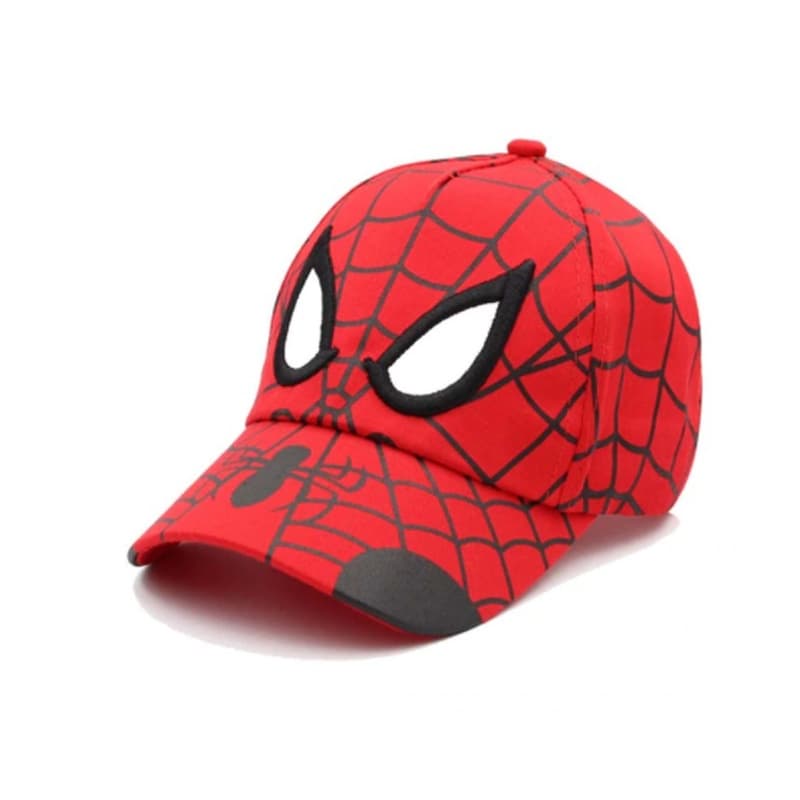 Boné Infantil Homem Aranha Bordado Ajustável Super Herói Vermelho 3 a 8 Anos
