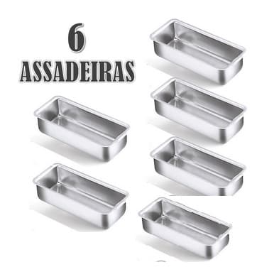 Kit 6 Forma de Pão Caseiro 26 cm alta, Bolo Inglês, Cuka 6 Peças N° 2 Aluminio Grosso Reforçado