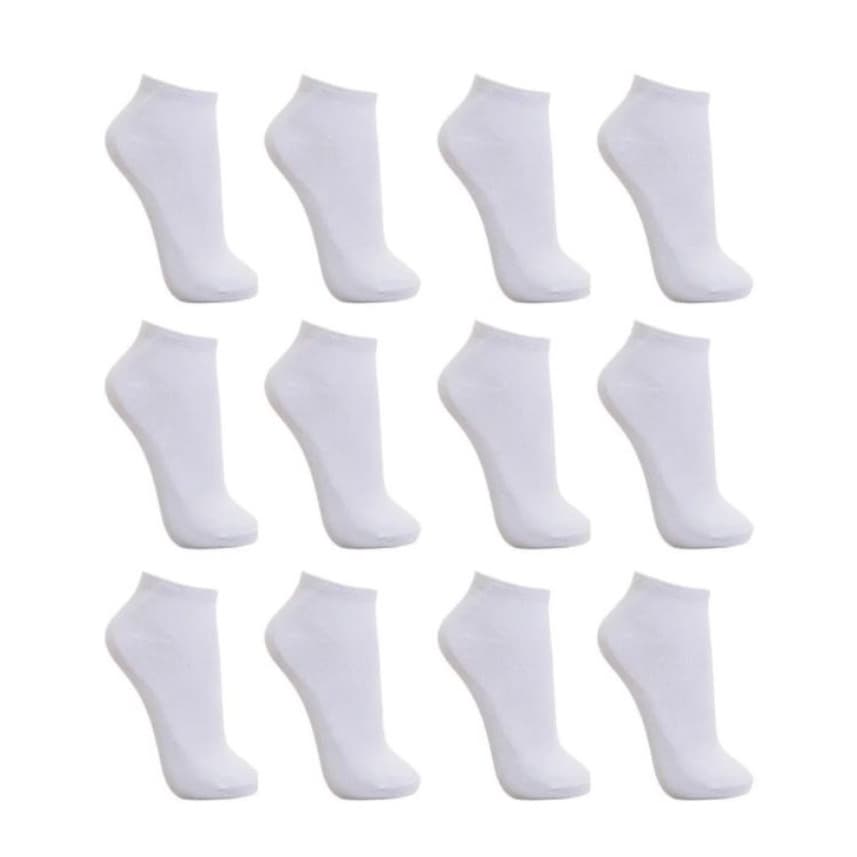 Meias Unisex Kit 12 Pares Soquete Cano Curto 36 A 44 BRANCO