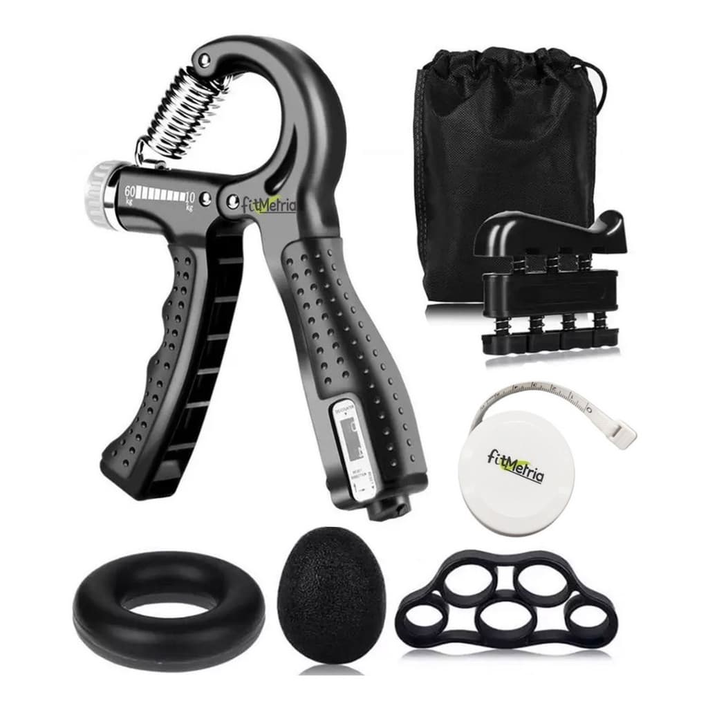 Kit Hand Grip Fortalecimento antebraço Mãos Dedos flexor de Punho Fisioterapia Fitmetria