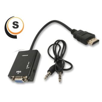 Conversor HDMI Para VGA Cabo 11Cm ECooda EX-2718 Com Audio
