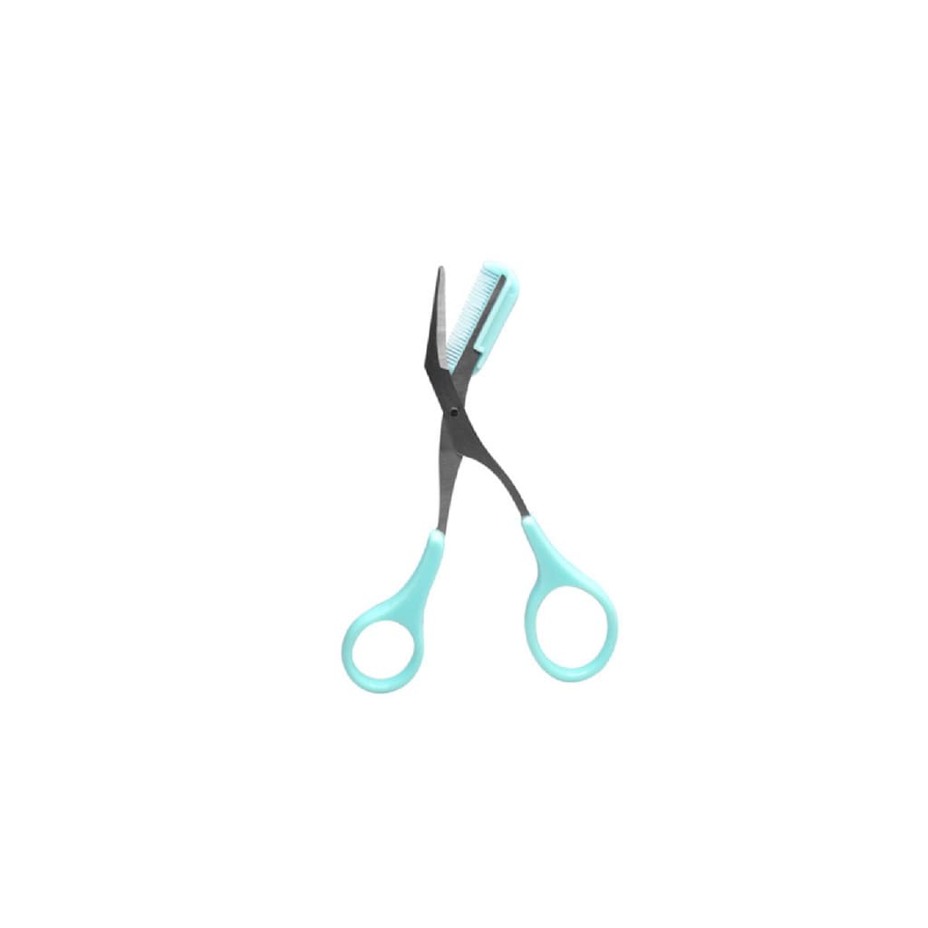 Tesoura Aparadora Sobrancelhas Aço C/ Pente Depilação Facial
