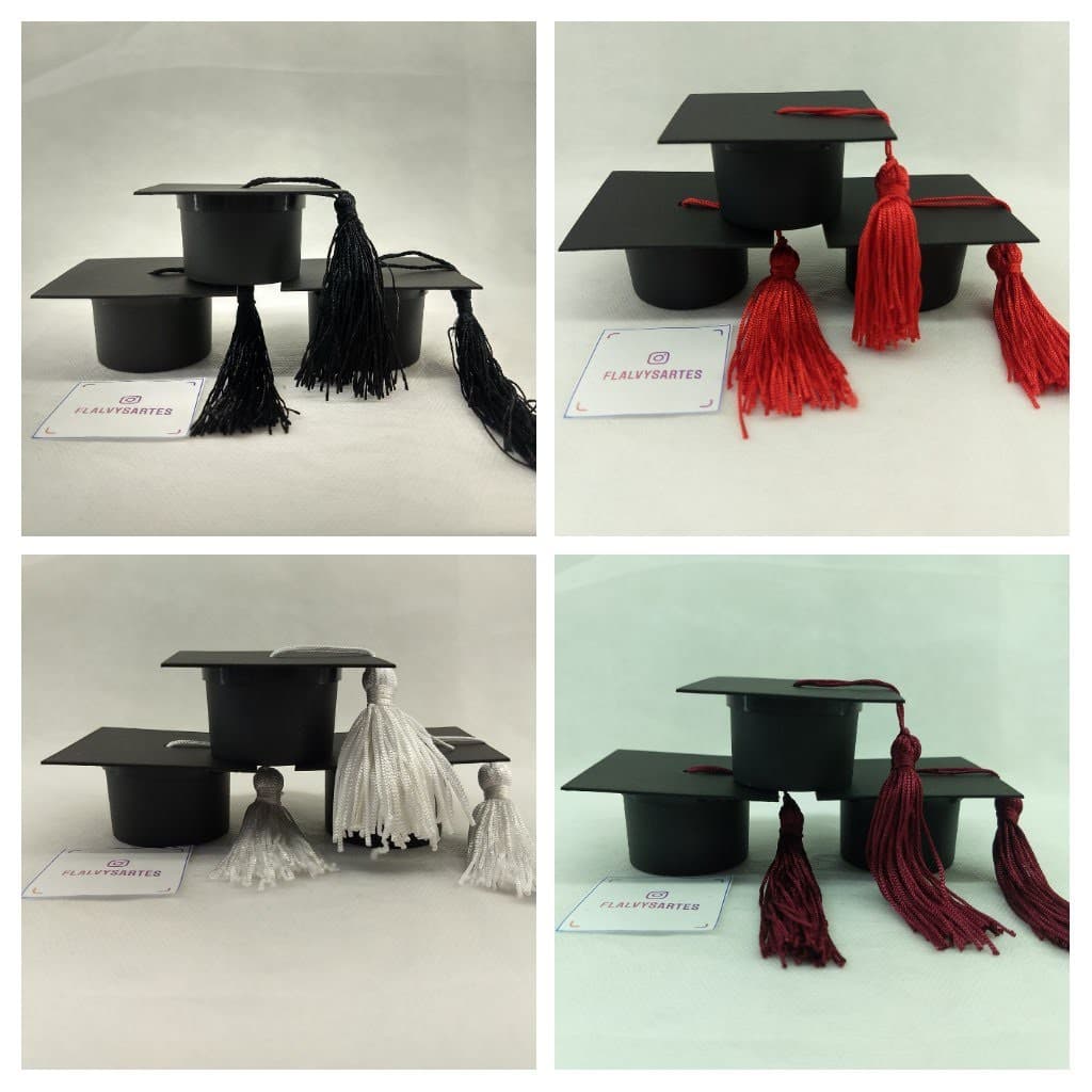 Mini Caixinha Capelo de Plastico Lembrancinha Formatura - 10 unidades