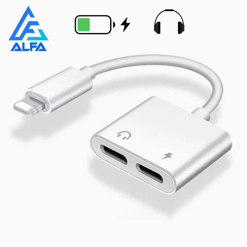 Cabo 2 em 1 Adaptador de Fone de Ouvido Entrada Áudio Aux para Modelos iOS iPhone