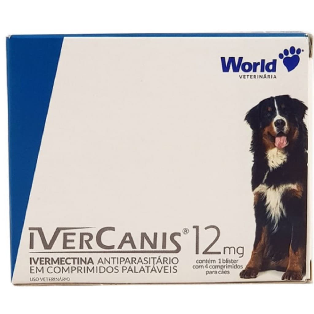Remedio Carrapatos Pulgas Sarnas Ivercanis 4 Comprimidos Cães Grande Porte