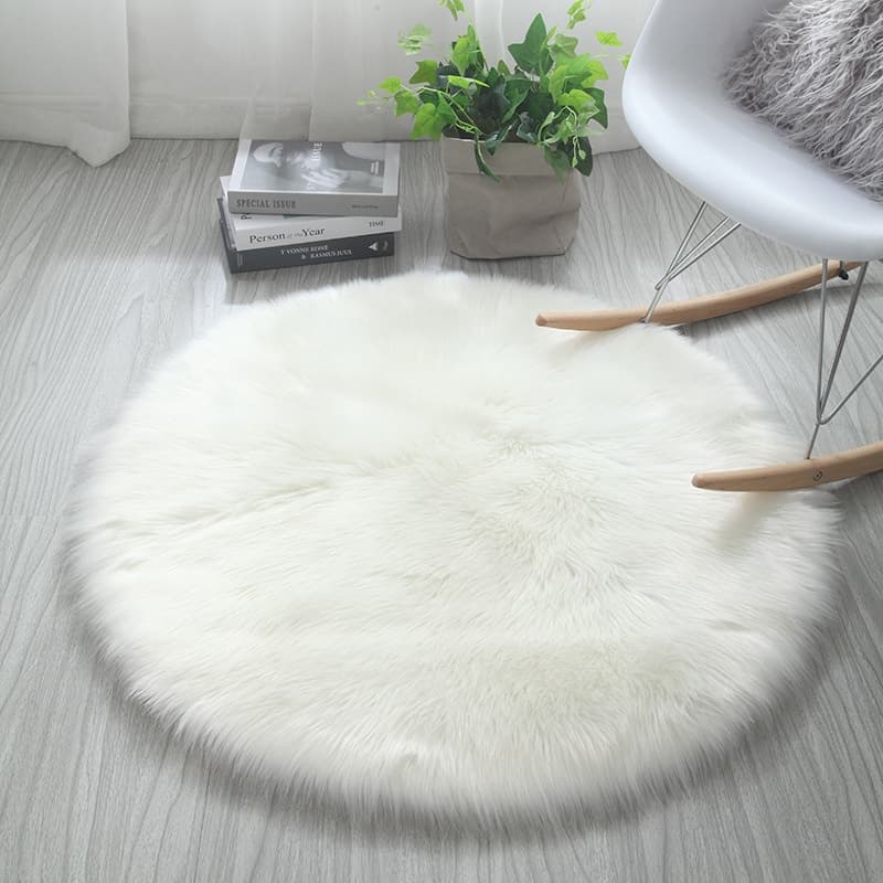Tapete Peludo Redondo 80 cm Para Decoração Fotos E Cenários De Moda - 80cm