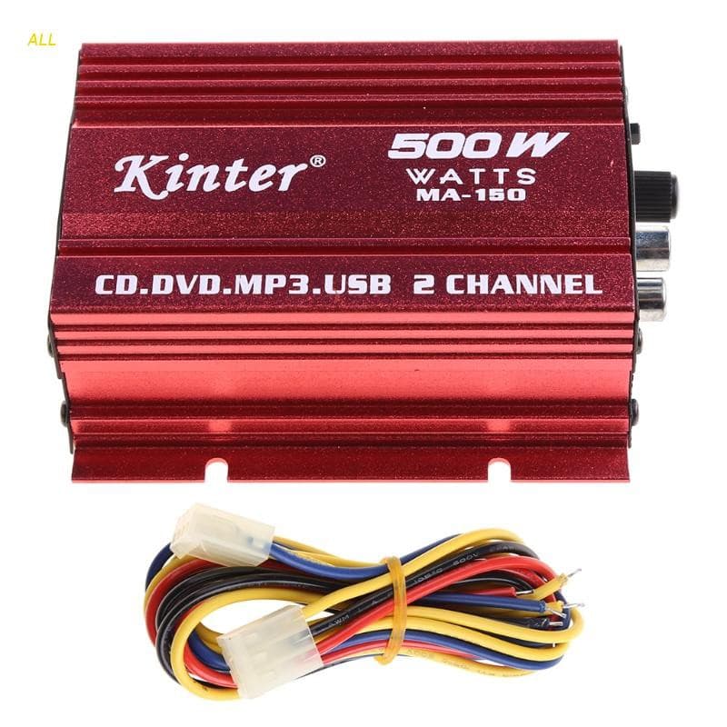 Amplificador Áudio Estéreo 2 Canais All Hi-Fi 500w Para Carro Motocicleta