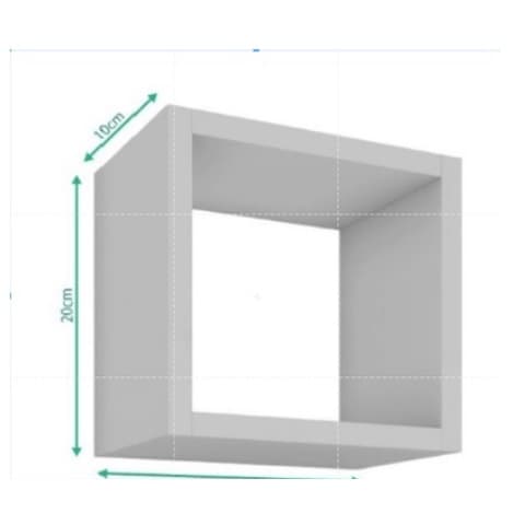 Nicho decorativo MDF 20x20x10 Cm Envio Montado Branco, Marrom, Rose, Amadeirado, Preto, Amarelo