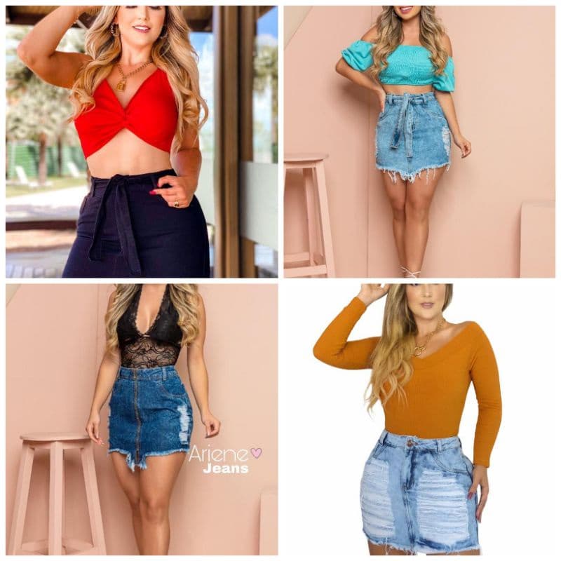Saia Jeans Cintura Alta Escolha Seu Modelo