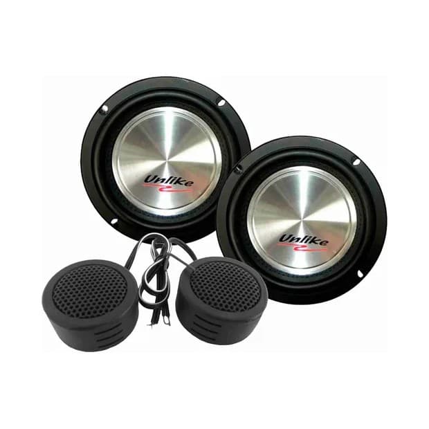 Kit 2 Vias Unlike 6 Pol 180rms Par Graves / Medios / Tweeter Unf61 + tw / 1455