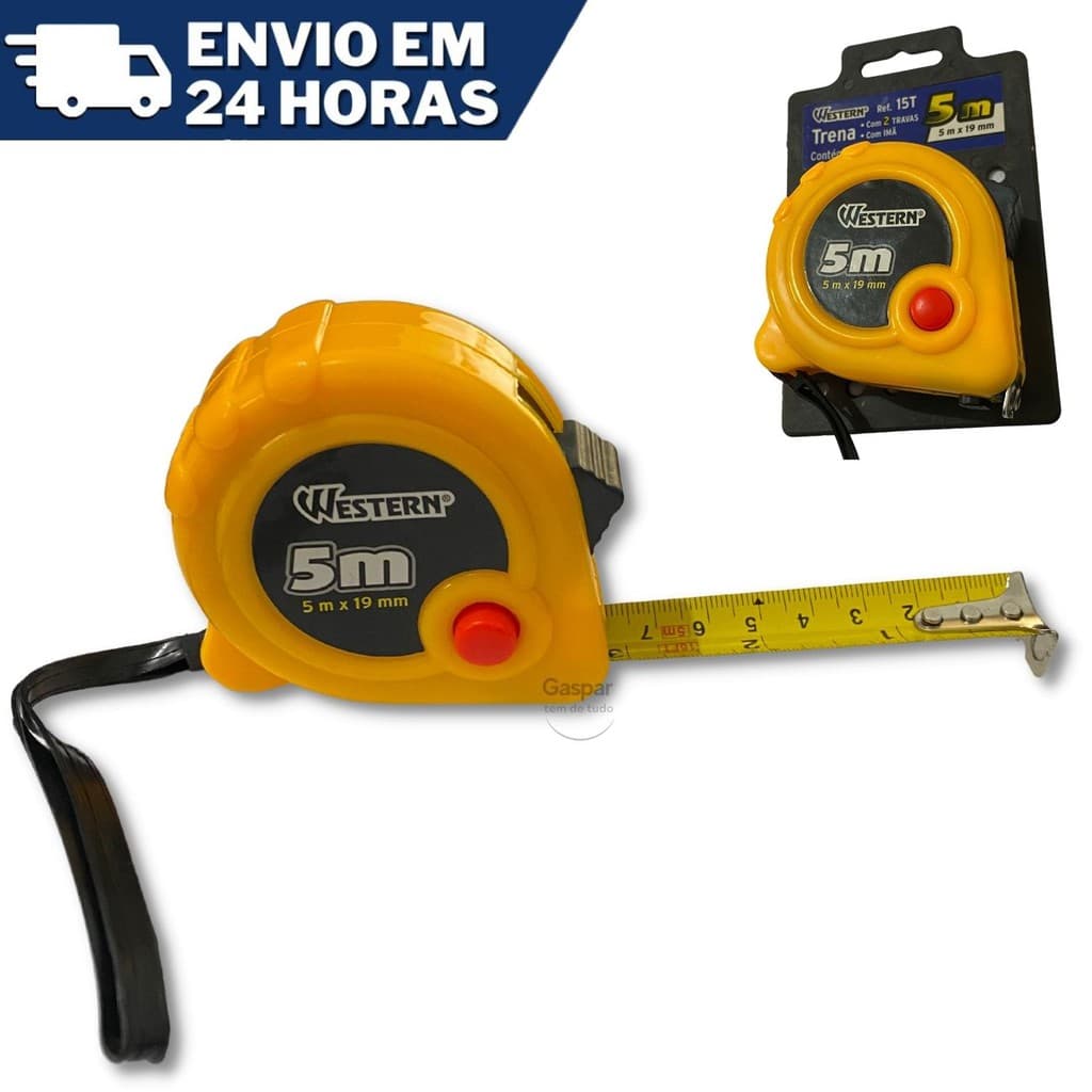 Trena Profissional 5m X 19mm Trena Com Trava Dupla E Imã