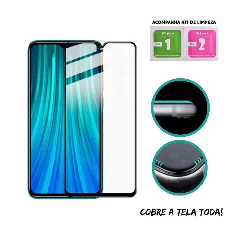 Película 3D de Vidro Para Xiaomi Redmi Note 8 Pro