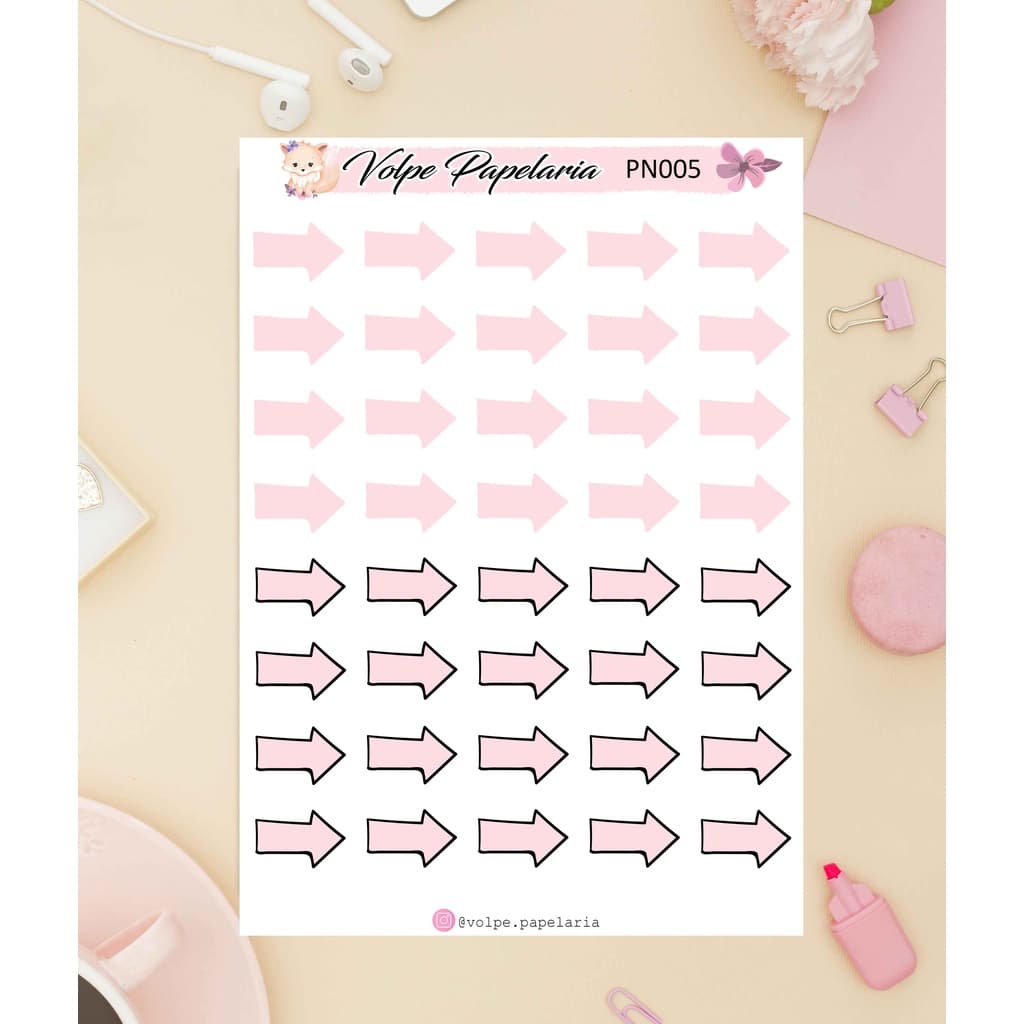 Adesivos  Mini Setas de Identificação 4 opções diferentes, Decoração, Organização - Cartela adesiva