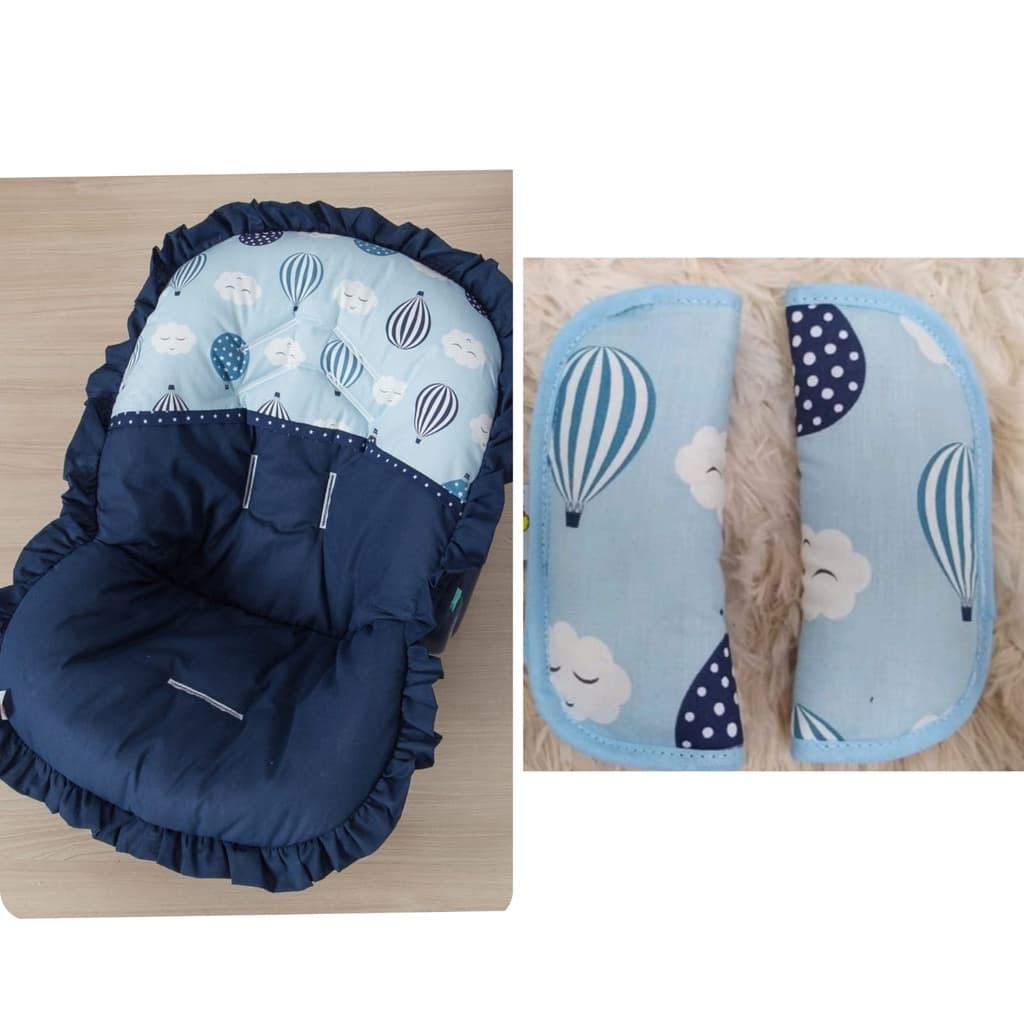 Capa Para Bebê Conforto Acolchoada Universal + Cinto Protetor 100% Algodão Menino Menina