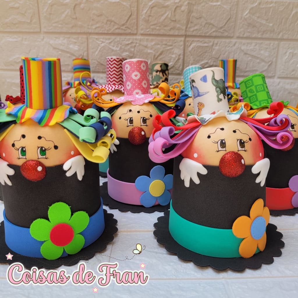 Centros de mesa palhaço-aniversário, palhaço, centro de mesa, lembrancinha, lembrancinha, kit festa