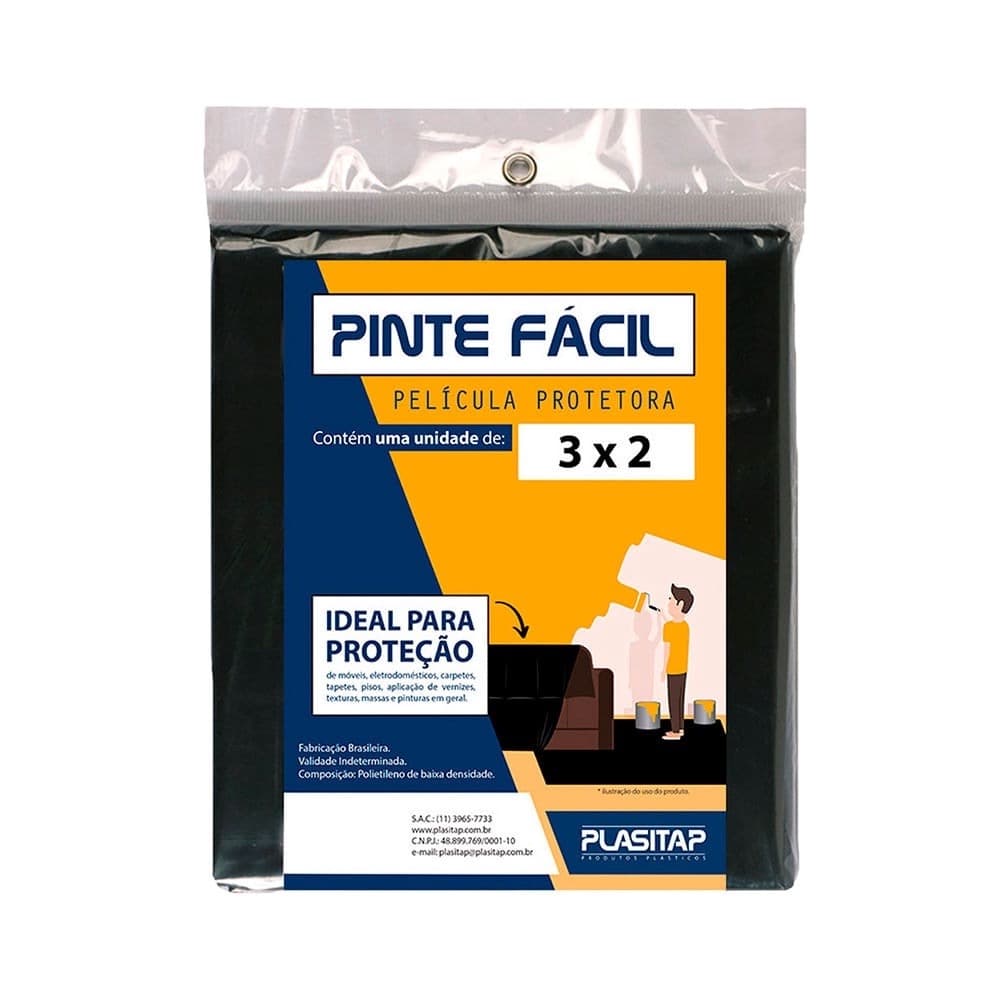Lona Plástica Pinte Fácil Pr 3x2=6m