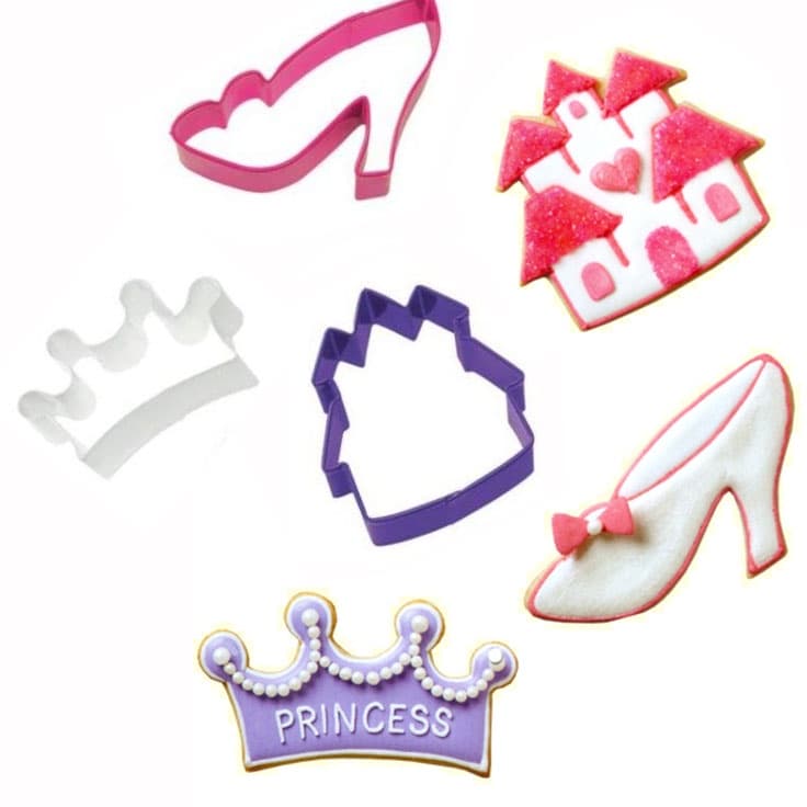 Kit Cortador de Princesa para Biscoitos, Pasta Americana, Biscuit - Confeitaria e Artesanato