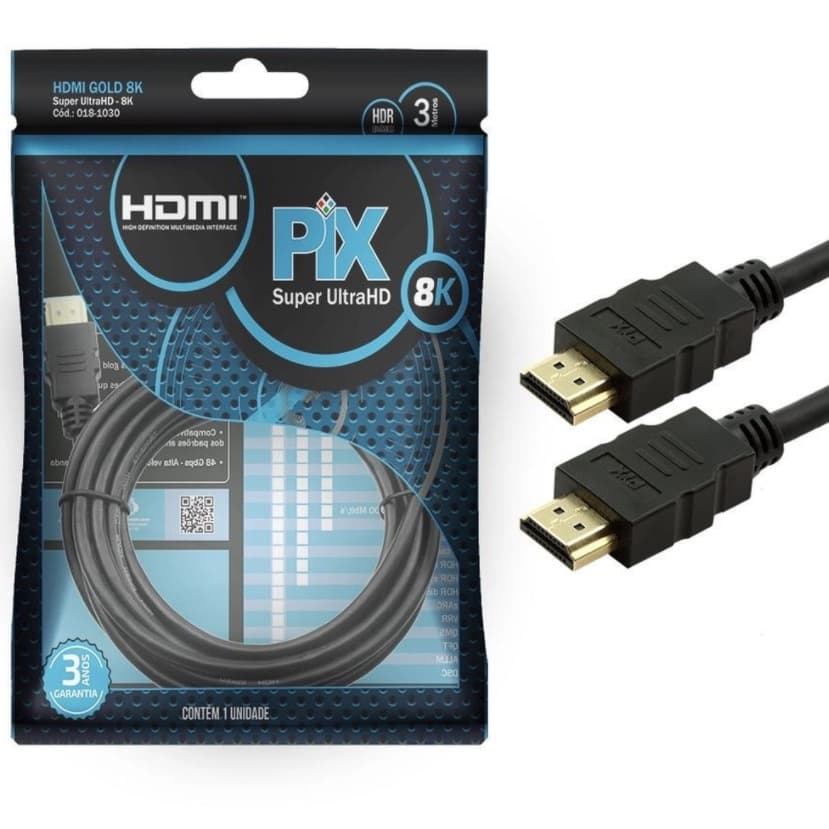 Cabo Hdmi Gold 2.1 - 8k Hdr 19p 3m Ref: 018-1030 Pix