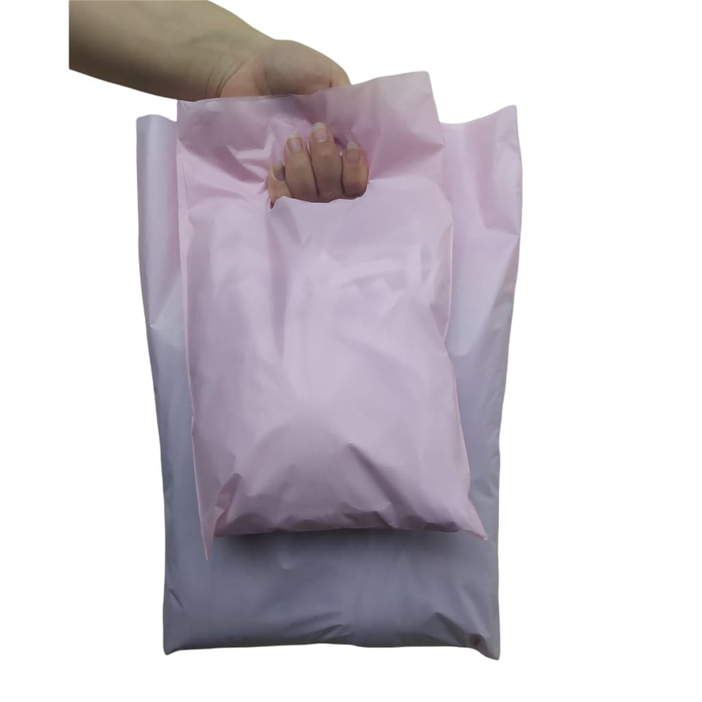 Sacola Plástica 25x35 Rosa Bebê Boca de Palhaço – Pacote 100 Unidades