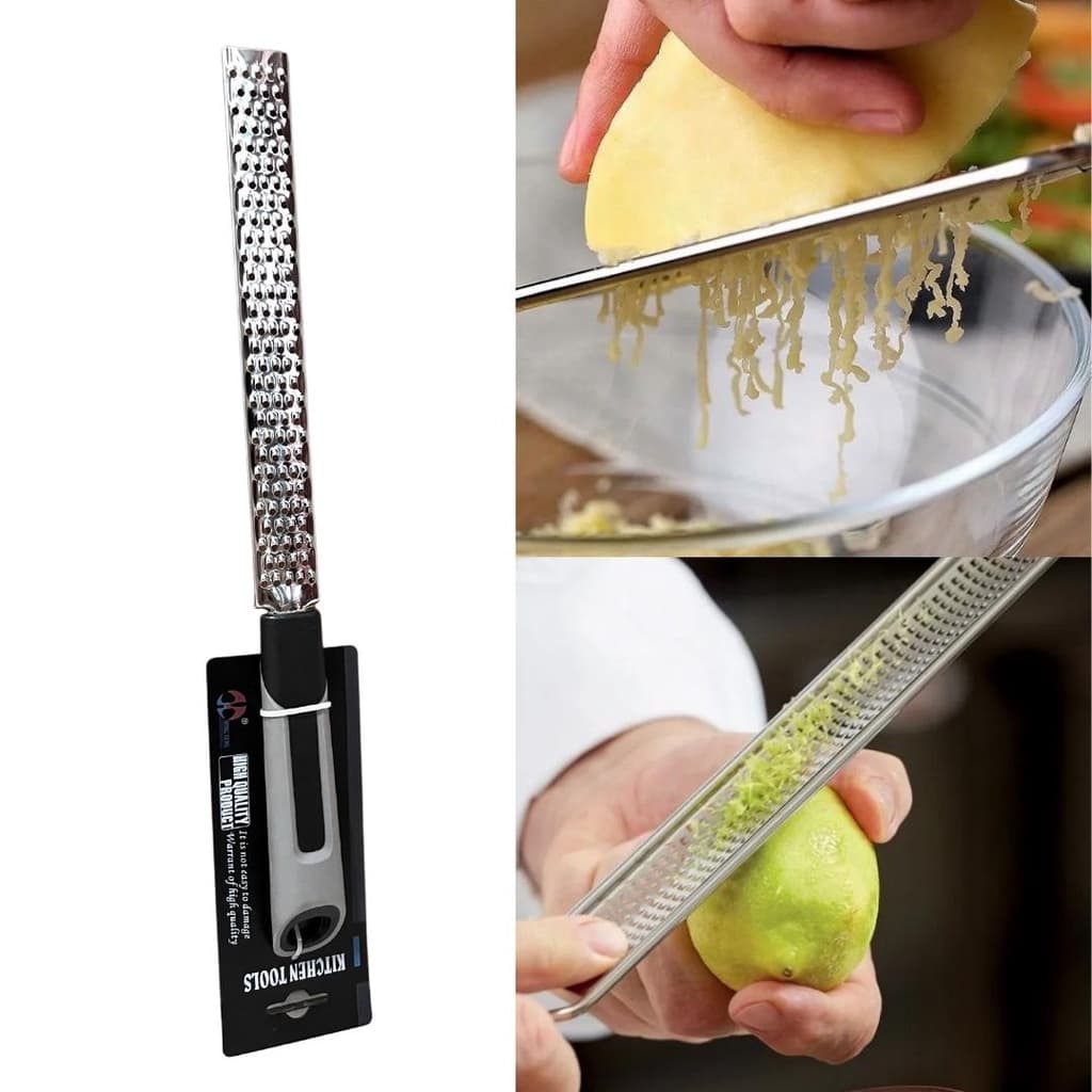 Ralador Culinário Profissional Em Inox P/ Queijos E Cítricos Curvo Reto