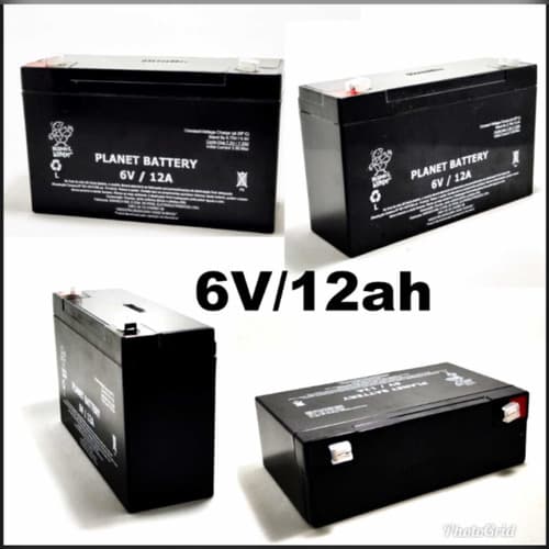 Kit 2 - Baterias 6 V 12 Ah Planet Battery + Carregador 6 V