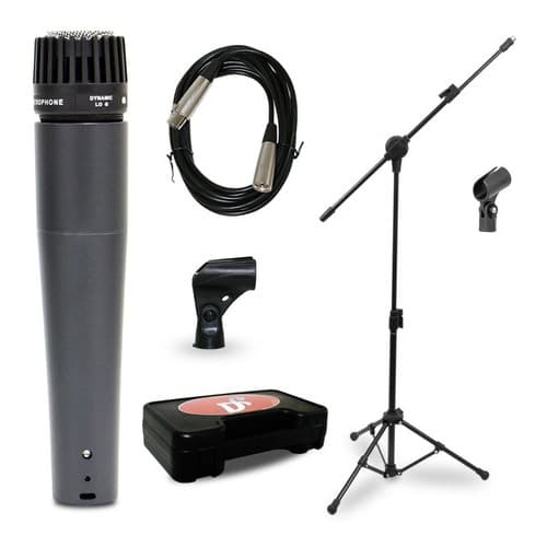 Microfone dinâmico Arcano Renius-7 XLR-XLR + Pedestal PMV-100-Pac
