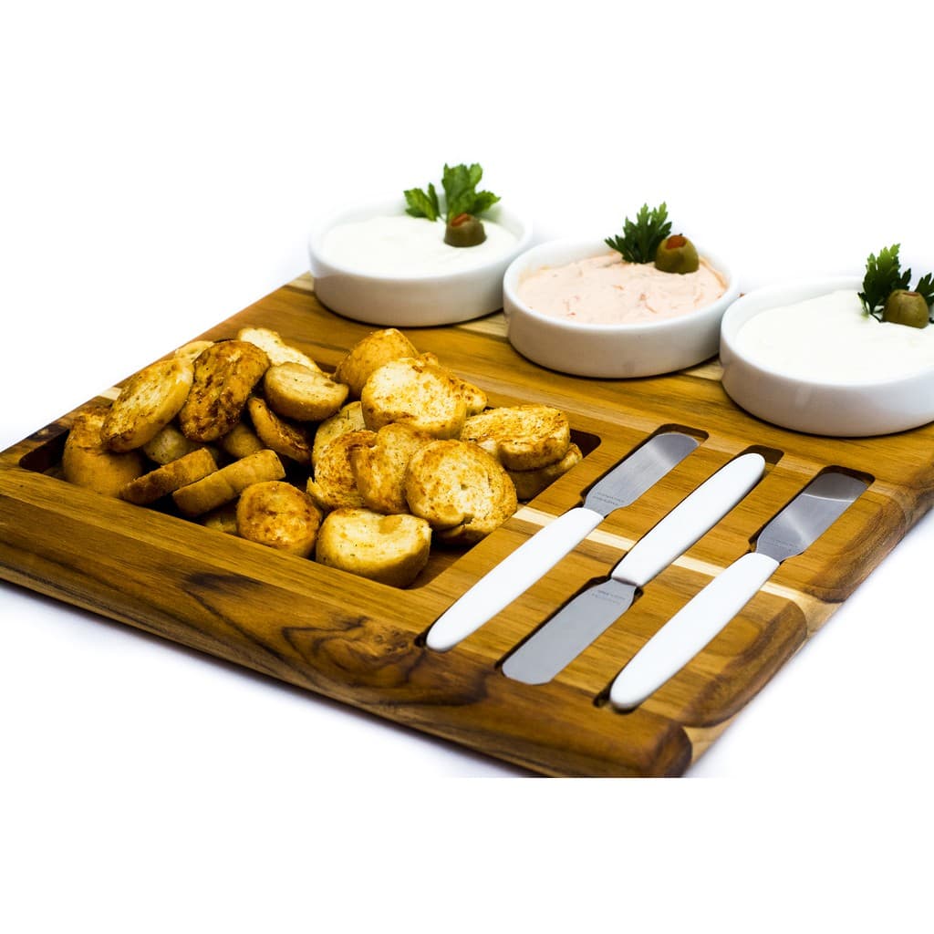 Conjunto Premium Para Patê Com Louças E Espátulas