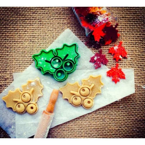 Cortador / Forma para Biscoito De Natal Formato "Mistletoe" Visco Natalino Impressão 3D Bolacha, Cookie, Massa, Pasta Americana.