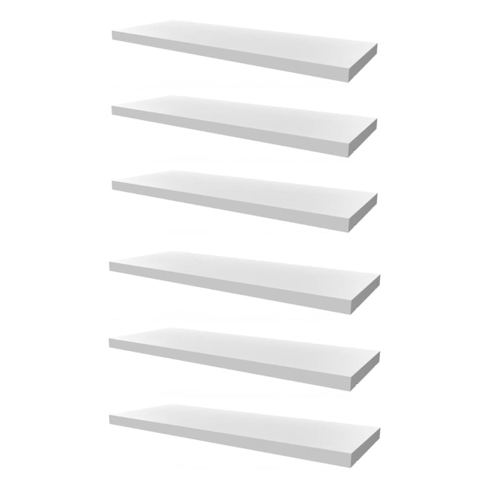 Kit 6 Prateleiras 30x20 MDF Branco com Suporte Flutuante Invisível
