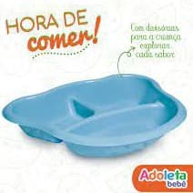 Pratinho Infantil com Divisória Urso Adoleta Bebê | Pratinho para Bebê Rosa ou Azul