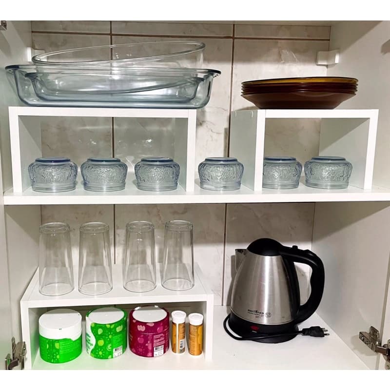 Kit Organizador c/3 peças para Armário e Cozinha Branco Mdf 40cm 33cm 23cm alta qualidade