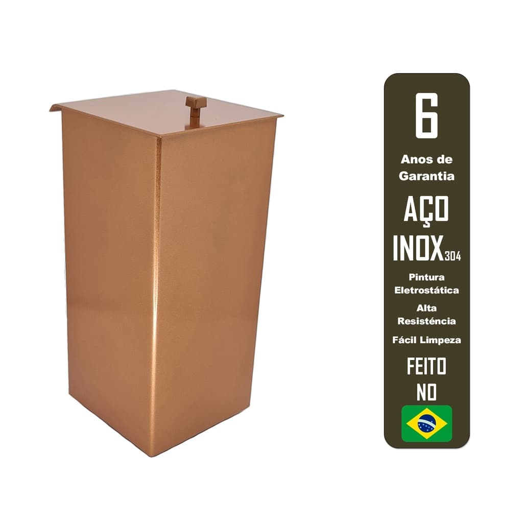 Lixeira Inox Cobre/Rose Para Banheiro