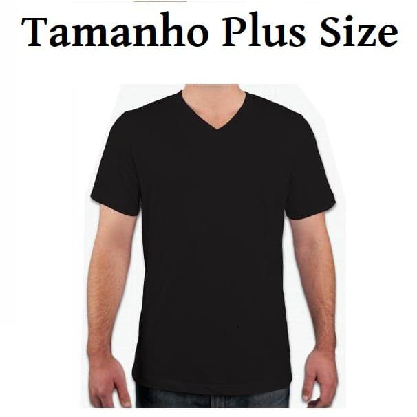 Camiseta Plus Size Masculina Gola V Algodão Lisa Multi Cores Fresquinha Ótima Qualidade Envio Rápido