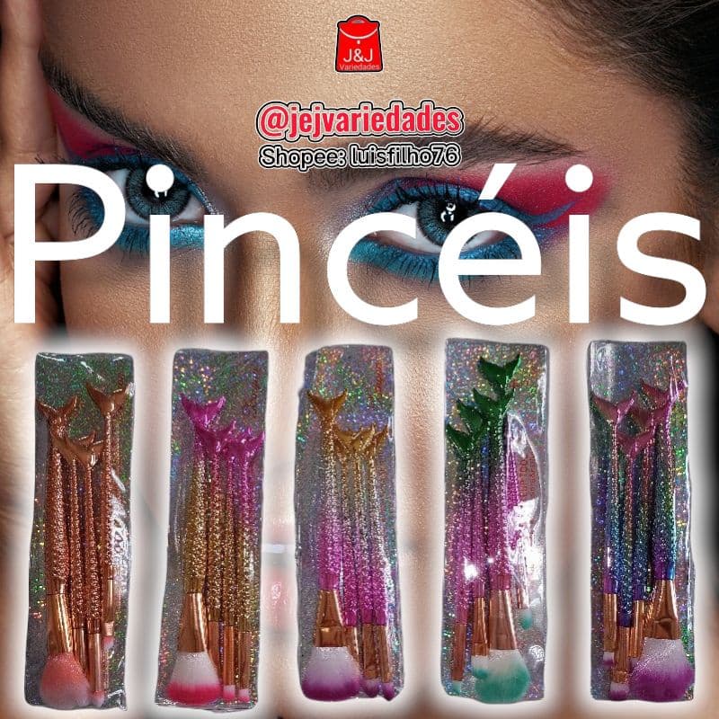 kit pincel sereia maquiagem