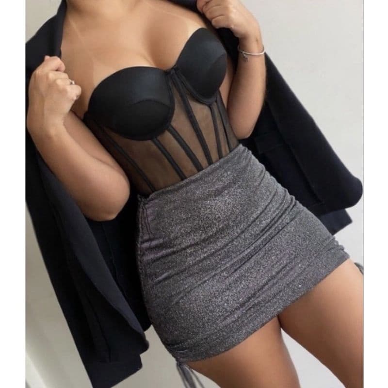 Saia Curta/Lurex brilhante/Tamanhos P M G.