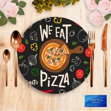 Jogo Capas Para Sousplat Em Tecido - Pizza 6 peças