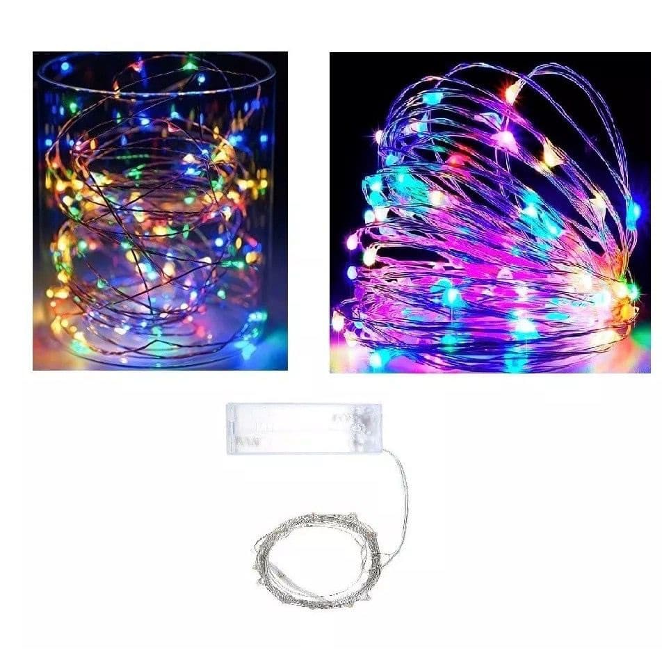 Cordão-fio Cobre 30 Leds Coloridas