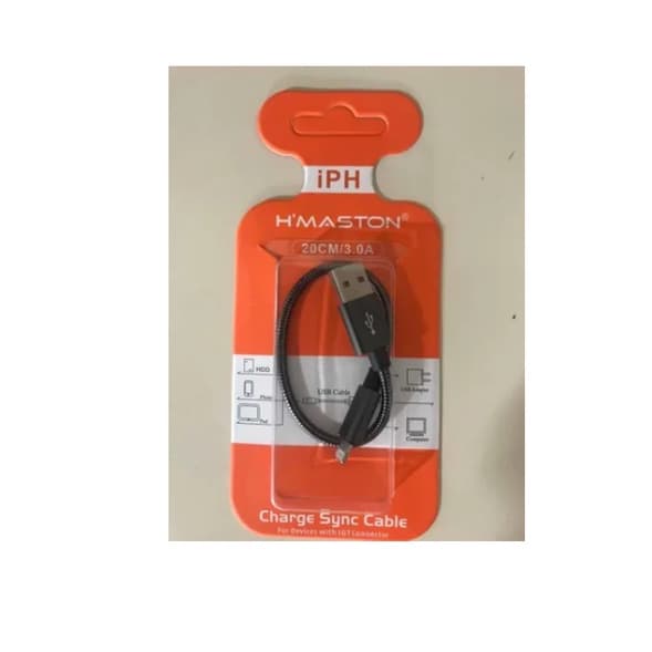 Cabo Curto Usb Lightning Blindado Para Carregador Portátil