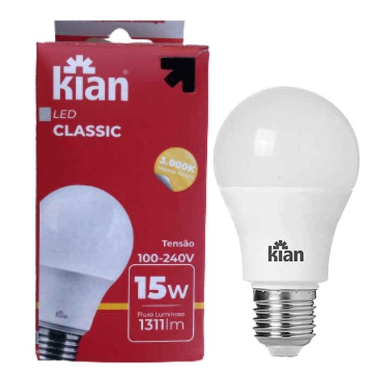 Lâmpada LED 15W 3000k Luz Amarela Quente Decoração de Casa