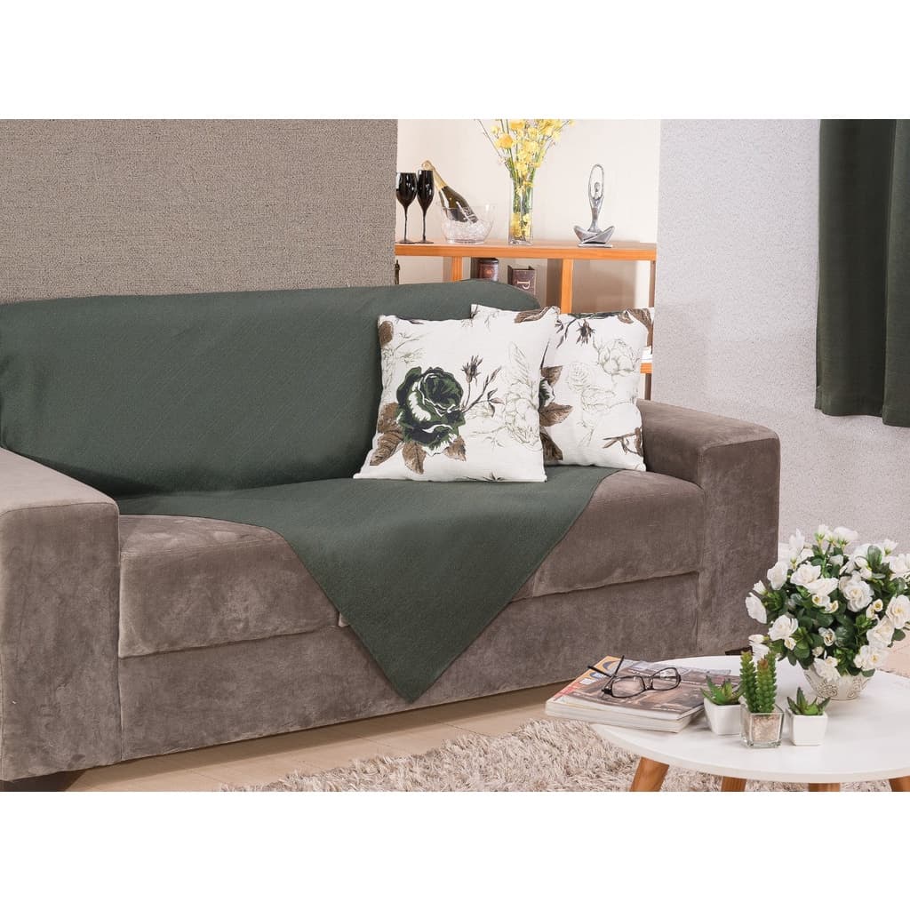 Promocão Kit 1 Manta Xale De Sofá 1,80 X 1,40 + 2 Almofadas+ Capa