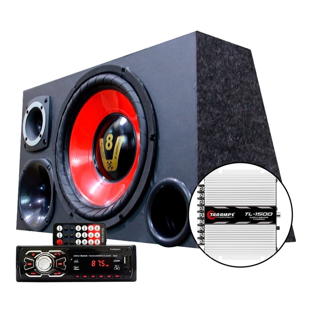 Caixa Som Trio Falante 12 Radio Bluetooth Usb Modulo Taramps
