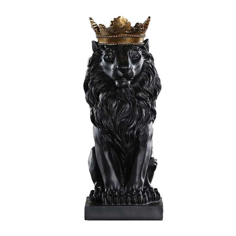 Estatua  Leao Com Coroa 18cm Decoracao Pronta Entrega