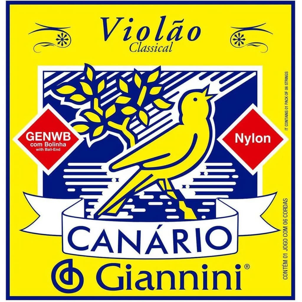 Encordoamento Violão Nylon Canário Giannini Com Bolinha GENWB