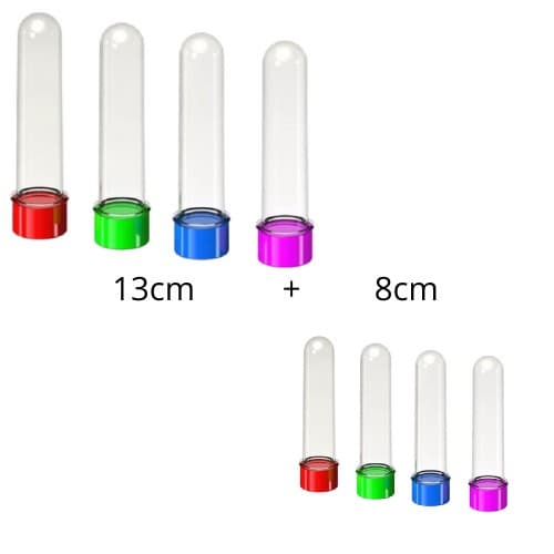 Kit 50 Tubete 13cm + 50 Tubete 08cm - Tubo De Ensaio Festa Tubet