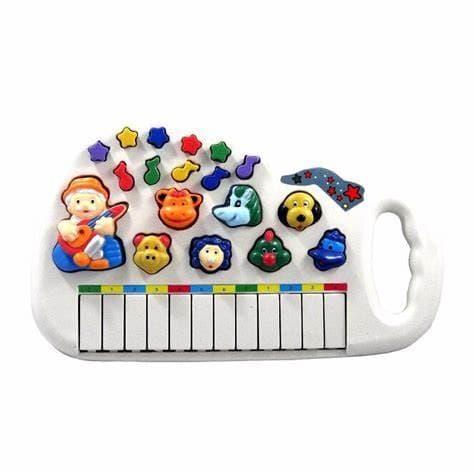 Piano Teclado Musical Infantil Bebe Sons Animais Eletrônico (Branco)