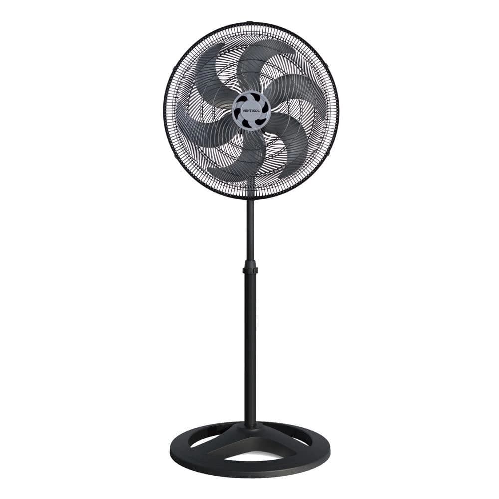 Ventilador De Coluna Ventisol Turbo 6 Pás 50cm 3 Velocidades Oscilante Preto