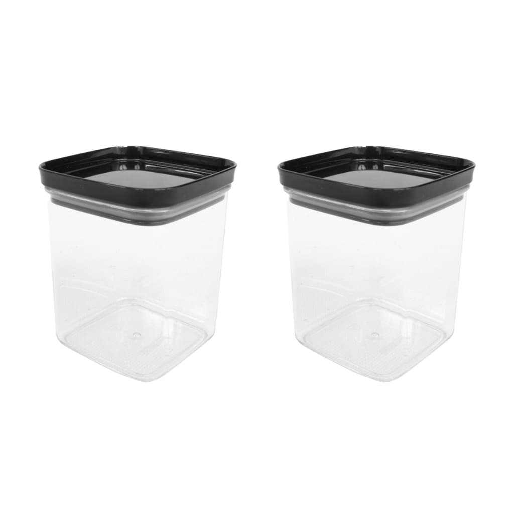 2 Potes Quadrados Hermético Mantimento com Tampa 300ML