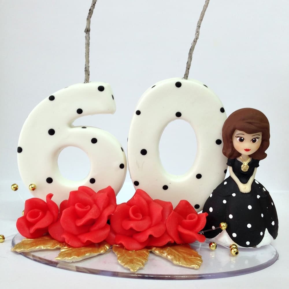 Vela Topo de Bolo em Biscuit Anos 60 70